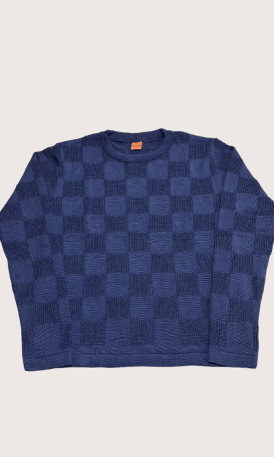 Suéter Feminino Adulto Quadriculado Azul 1875