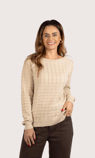 Suéter Feminino Adulto Quadriculado 1871